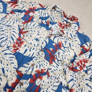 Vintage Bungalow Brand Hawaiian Shirt Men XL Rayon Floral Loop Collar Camp